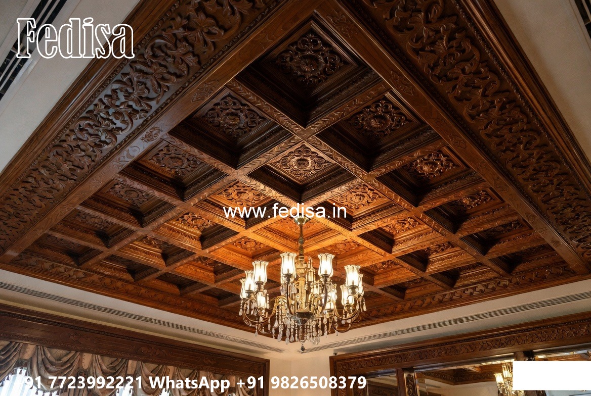 Wooden Ceiling Design Plus Minus Pop Design With Color No-3501