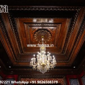Wooden Ceiling Design Simple Pop Design For Hall With Two Fans No-3684
