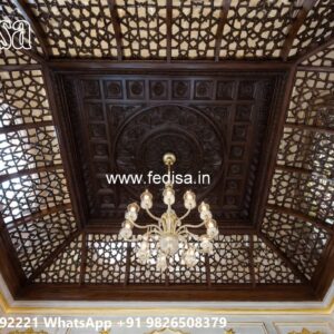 Wooden Ceiling Design Pop Design For Hall With Two Fans No-3688