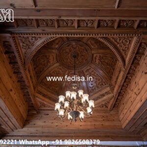 Wooden Ceiling Design Pop Design With Color No-3714