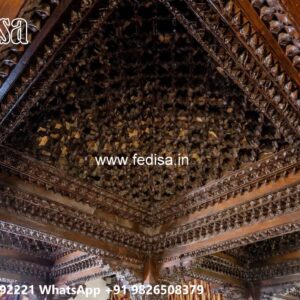 Wooden Ceiling Design Pop Color Design For Hall No-3716