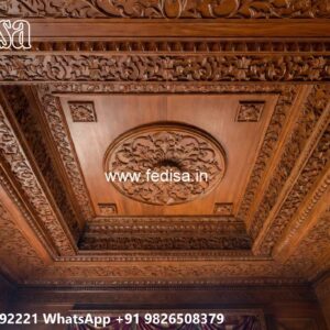Wooden Ceiling Design 2 Fan False Ceiling Design No-3729