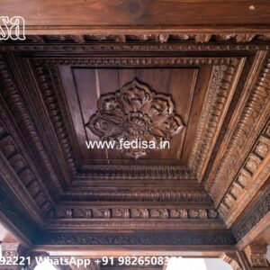 Wooden Ceiling Design Pop Fan Box Design No-3739