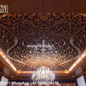 Wooden Ceiling Design Pop Design Flower No-3767