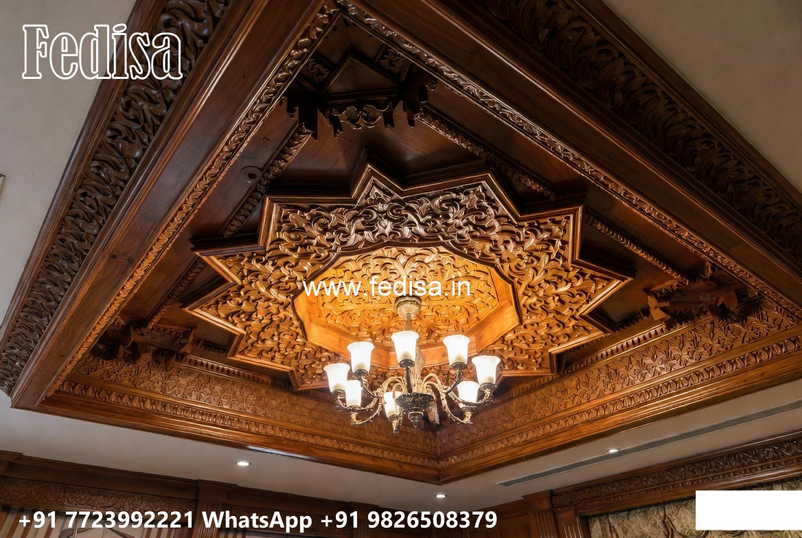 Wooden Ceiling Design Two Fan False Ceiling Design No-3768