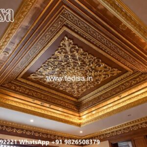 Wooden Ceiling Design Two Fan Ceiling Design No-3808