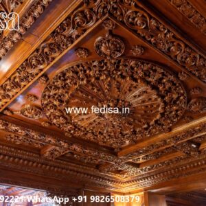Wooden Ceiling Design Pop Plus Minus Design For Kitchen No-3876