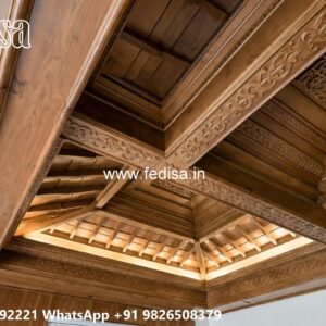 Wooden Ceiling Design False Ceiling With Fan Design No-3888
