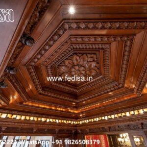Wooden Ceiling Design Half False Ceiling Design No-3889
