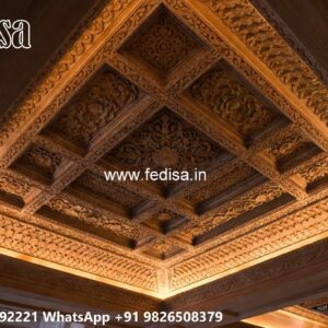 Wooden Ceiling Design Stairs Pop Design No-3895