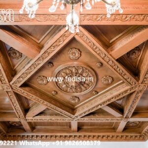 Wooden Ceiling Design Pop Design Double Fan No-3995