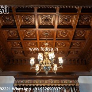 Wooden Ceiling Design Pop Wall Putty Design No-3996