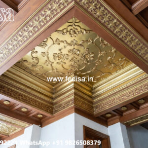 Wooden Ceiling Design Pop Fan Ring Design No-4032