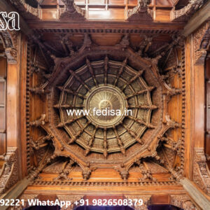 Wooden Ceiling Design Pop Plus Minus Ki Design No-4047