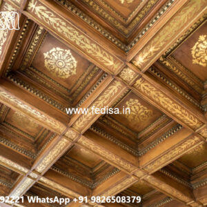 Wooden Ceiling Design False Ceiling Design For Drawing Room With Two Fans No-4058