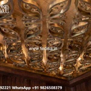Wooden Ceiling Design Upper Wall Pop Design No-4085
