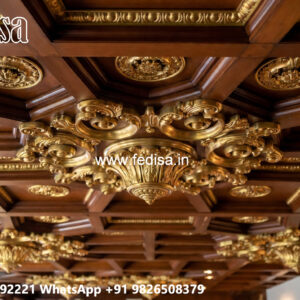 Wooden Ceiling Design Pop Hand Design No-4147