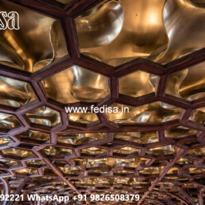 Wooden Ceiling Design Pop Dizain Bedroom No-4221