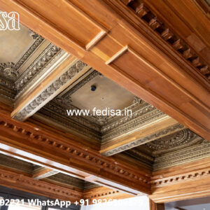 Wooden Ceiling Design Pop Design For Fan Box No-4232