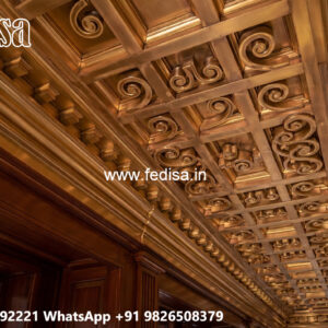 Wooden Ceiling Design False Ceiling Design With 2 Fans No-4249