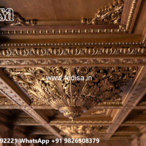 Wooden Ceiling Design Hall Pop Design Simple No-4324
