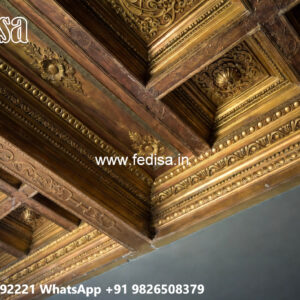 Wooden Ceiling Design Front Balcony Pop Design No-4327