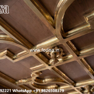 Wooden Ceiling Design Gypsum Ceiling Flower Design No-4331