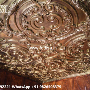 Wooden Ceiling Design Pop Wall Design In Hall No-4334