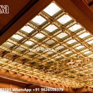Wooden Ceiling Design Cemented Pop Pillar Design No-4346