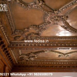 Wooden Ceiling Design Pop Design Tv Wall No-4384