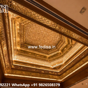 Wooden Ceiling Design Flower Design Pop No-4499