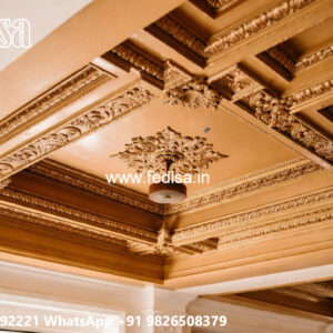 Wooden Ceiling Design Pop Groove Design On Wall No-4524