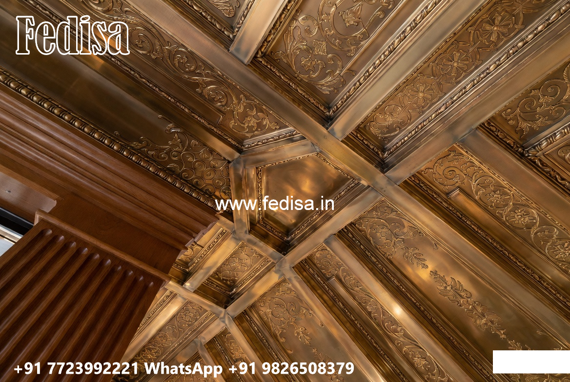 Wooden Ceiling Design Pop Design For Long Hall No-4544