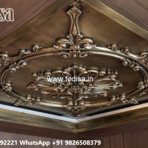 Wooden Ceiling Design Hall Fall Ceiling Design With 2 Fans No-4563