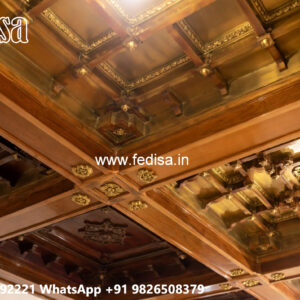 Wooden Ceiling Design Pop Design For Entrance No-4573