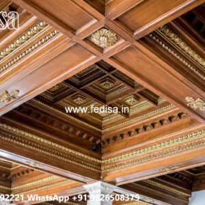 Wooden Ceiling Design Roof Fan Box Pop Design No-4596