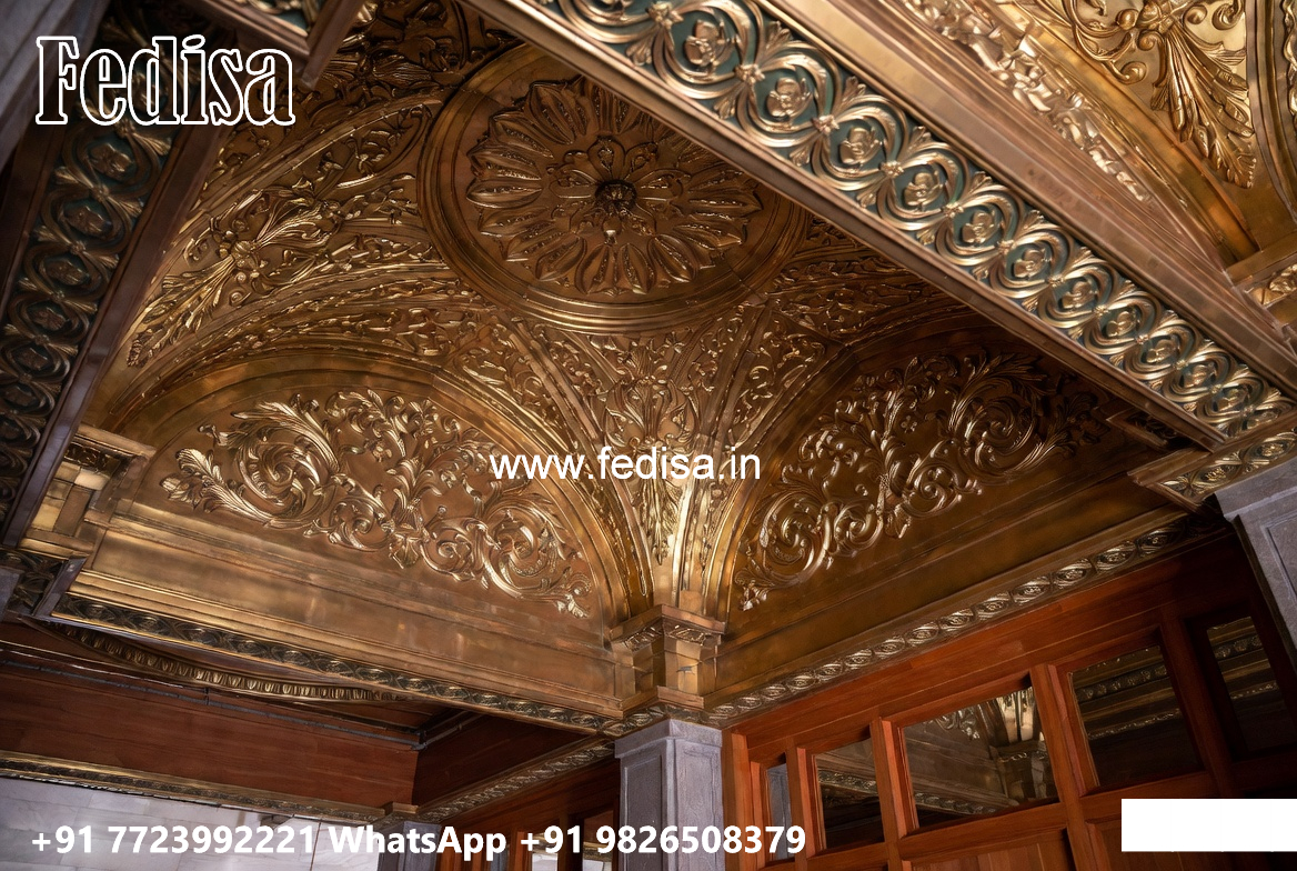 Wooden Ceiling Design Two Fan Box Pop Design No-4632