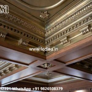 Wooden Ceiling Design Half Ceiling Pop Design No-4652