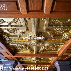 Wooden Ceiling Design Pop Pooja Room Design No-4693