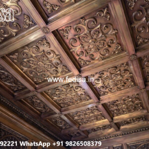 Wooden Ceiling Design Pop Design For Puja Room No-4835