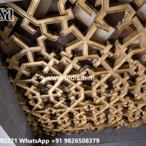 Wooden Ceiling Design Roof Pop Color Design No-4846