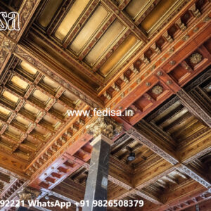 Wooden Ceiling Design Devghar Pop Design No-4850