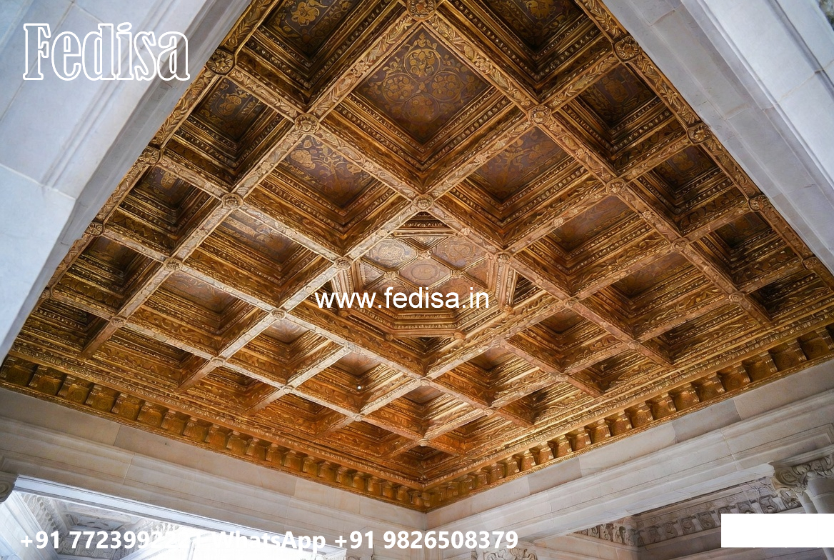 Wooden Ceiling Design Pop Design Hall Plus Minus No-4855
