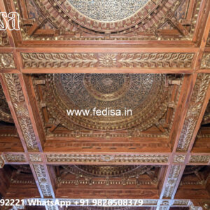 Wooden Ceiling Design Pop Plus Minus Design For Big Hall No-4923