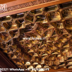 Wooden Ceiling Design Pop Two Fan Design No-4929