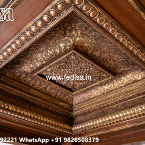 Wooden Ceiling Design Pop Dizain Simple No-4933