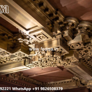 Wooden Ceiling Design Pop Partition Wall Design No-4983