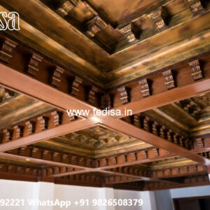 Wooden Ceiling Design Lobby Modern Pop Plus Minus Design No-5029