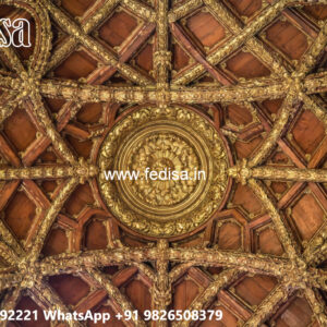 Wooden Ceiling Design Circle Pop Design With Color No-5046