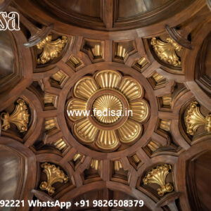 Wooden Ceiling Design Square Shape Pop Design No-5054